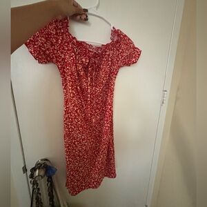Small Red Short Sleeve Mini Dress